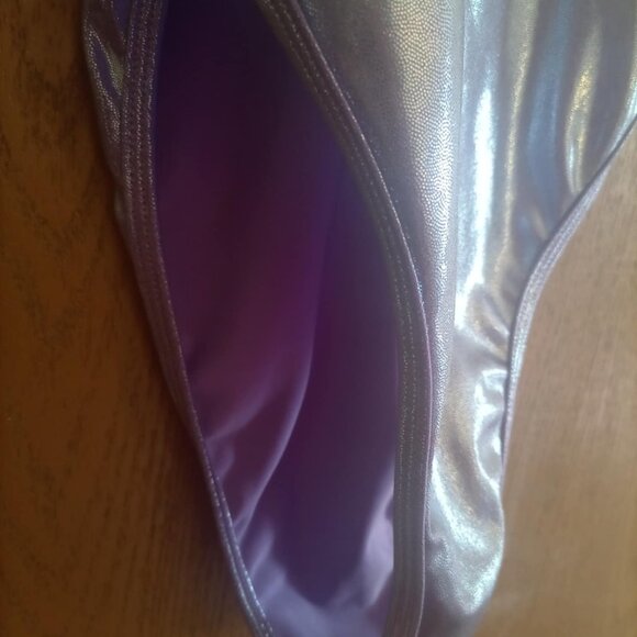 Purple Metallic Bodysuit Sz L/XL - Picture 4 of 6